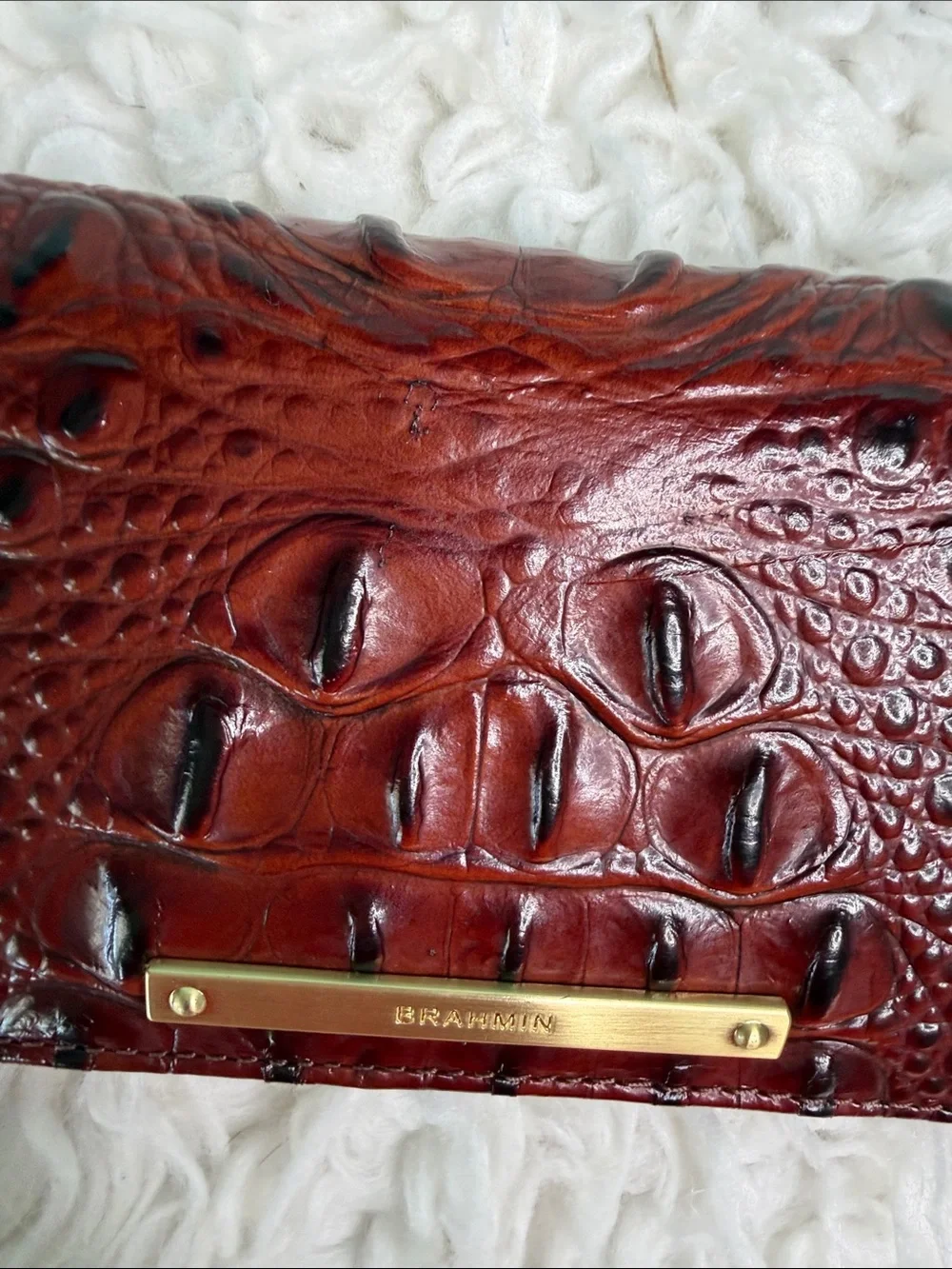 Brahmin Ady -Embossed Leather  Wallet  with Gold Hardware
